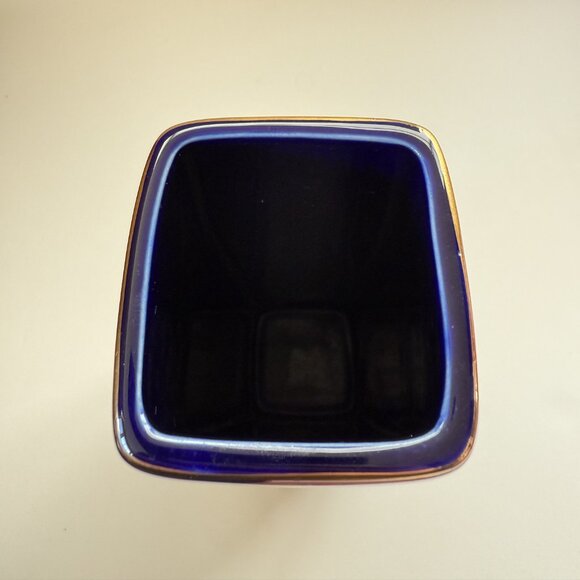 Handpainted MCI Japan Porcelain Cobalt Vase With Cherry Blossom and Bird Motif - Picture 5 of 8